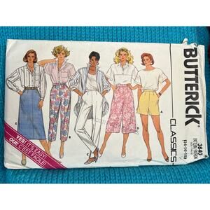 Butterick 3640 pattern skirt pants shorts culottes size 14 16 18